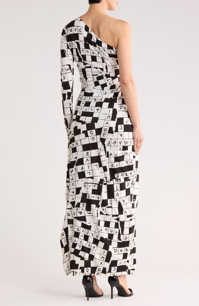 DVF Coco One-Shoulder Long Sleeve Silk Dress, Alternate, color, Dcwim