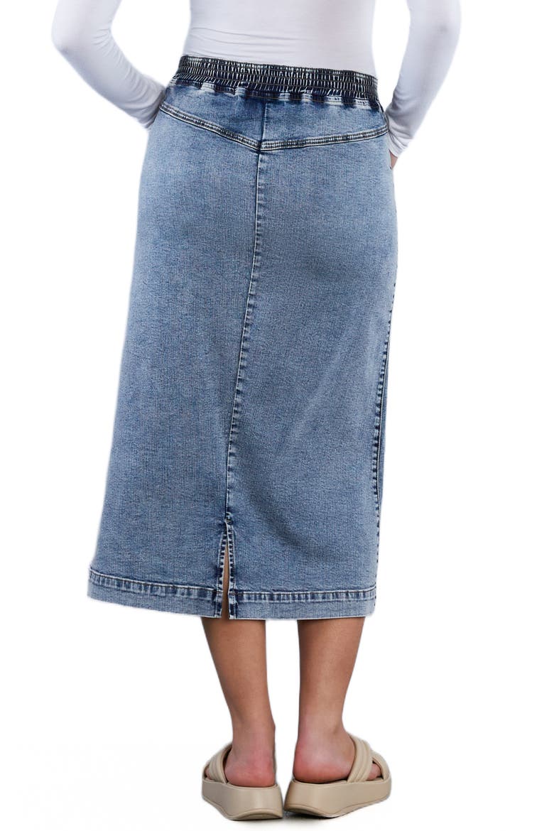 Denim Midi Skirt, Alternate, color, NO FRILLS BLUE