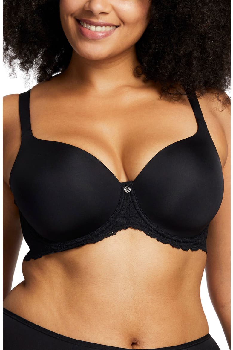 Pure Plus Underwire T-Shirt Bra, Alternate, color, BLACK