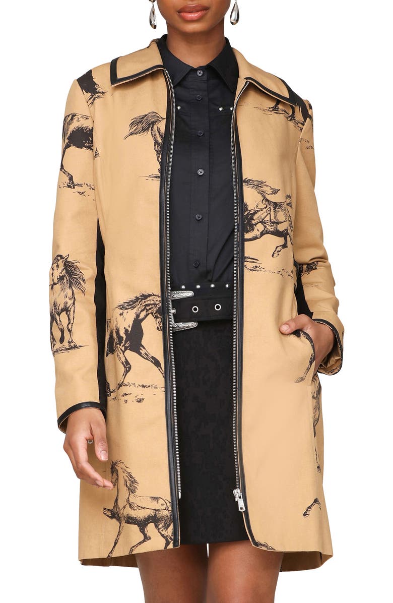 Avec Les Filles Western Print Zip Front Jacket, Main, color,