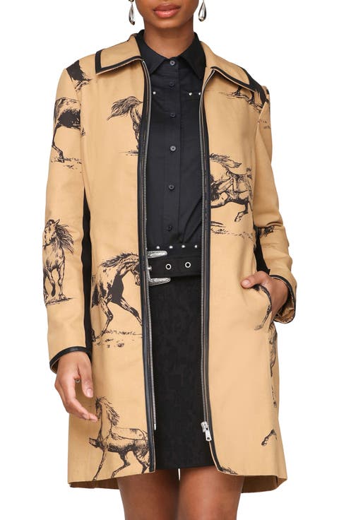 Western Print Zip Front Jacket