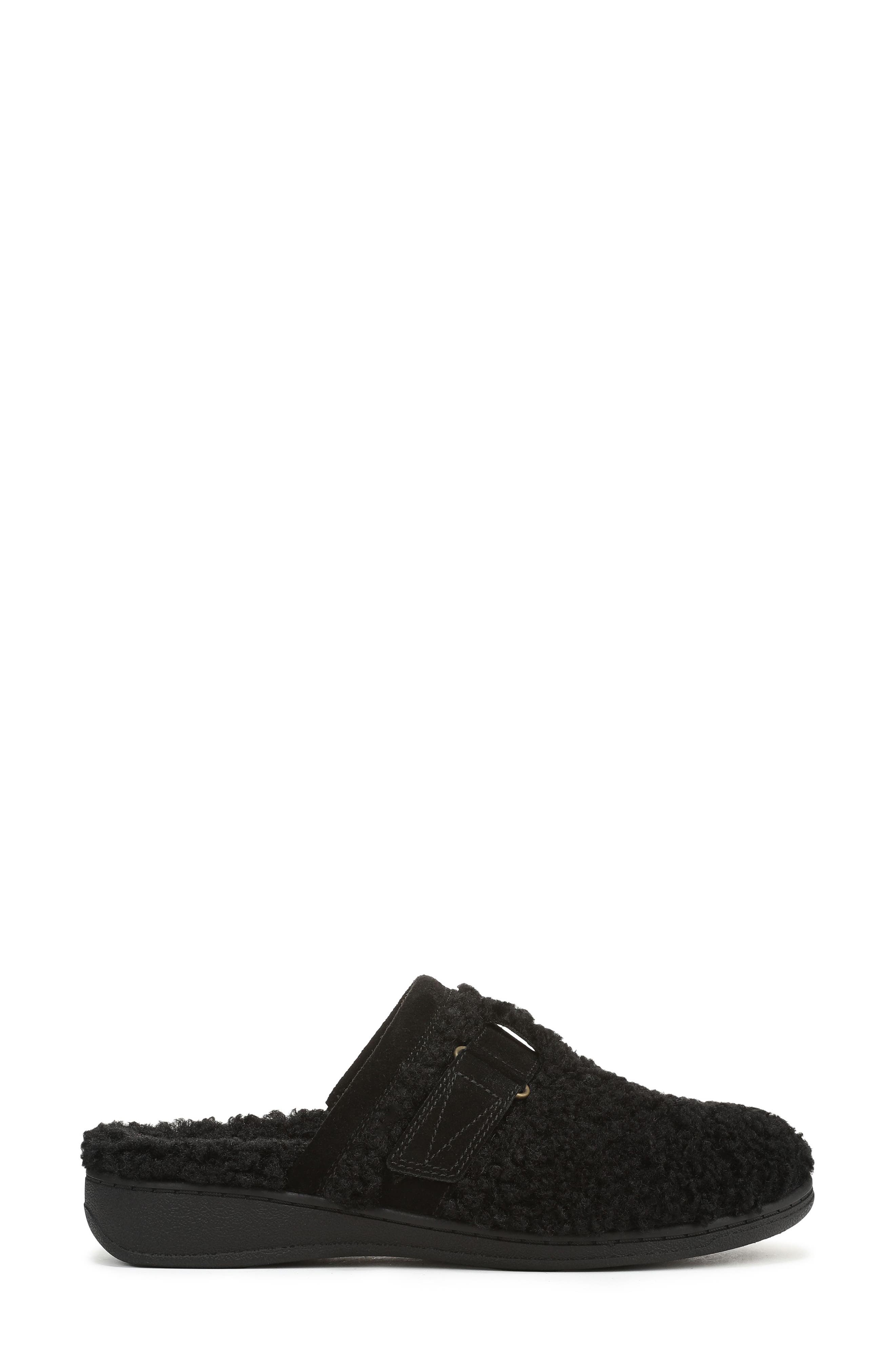 Vionic Izzy Faux Shearling Clog, Alternate, color, Black