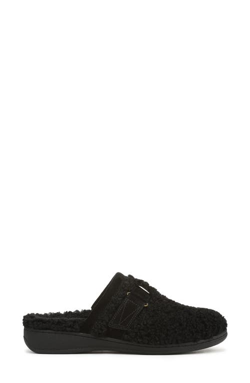Vionic Izzy Faux Shearling Clog In Black