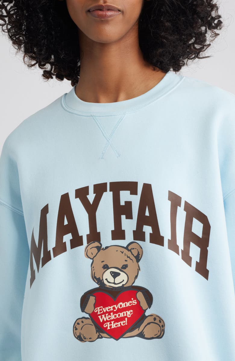THE MAYFAIR GROUP Bear Fleece Graphic Sweatshirt, Alternate, color, Blue