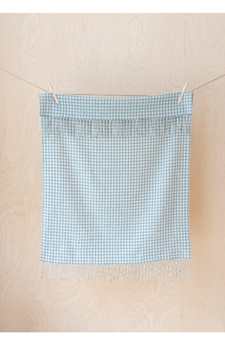 TBCo Lambswool Gingham Baby Blanket, Alternate, color, Sage Nursery Gingham