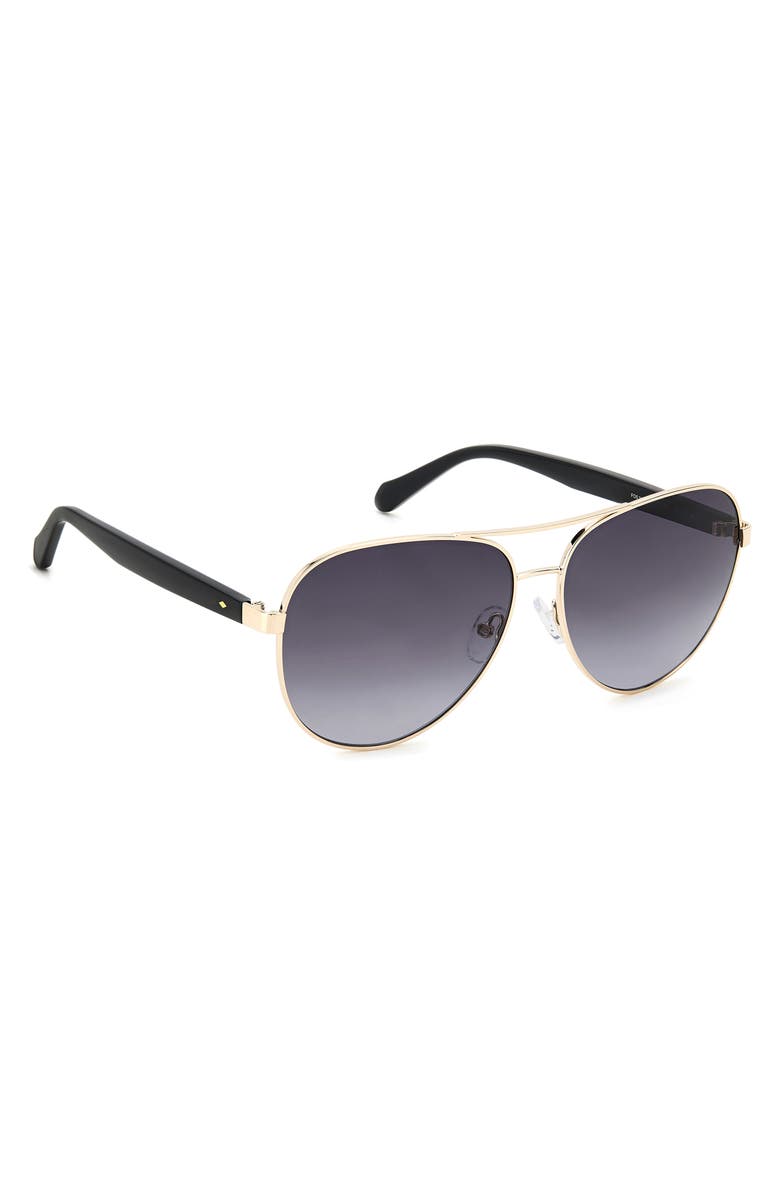 Fossil 60mm Aviator Sunglasses, Alternate, color, Light Gold