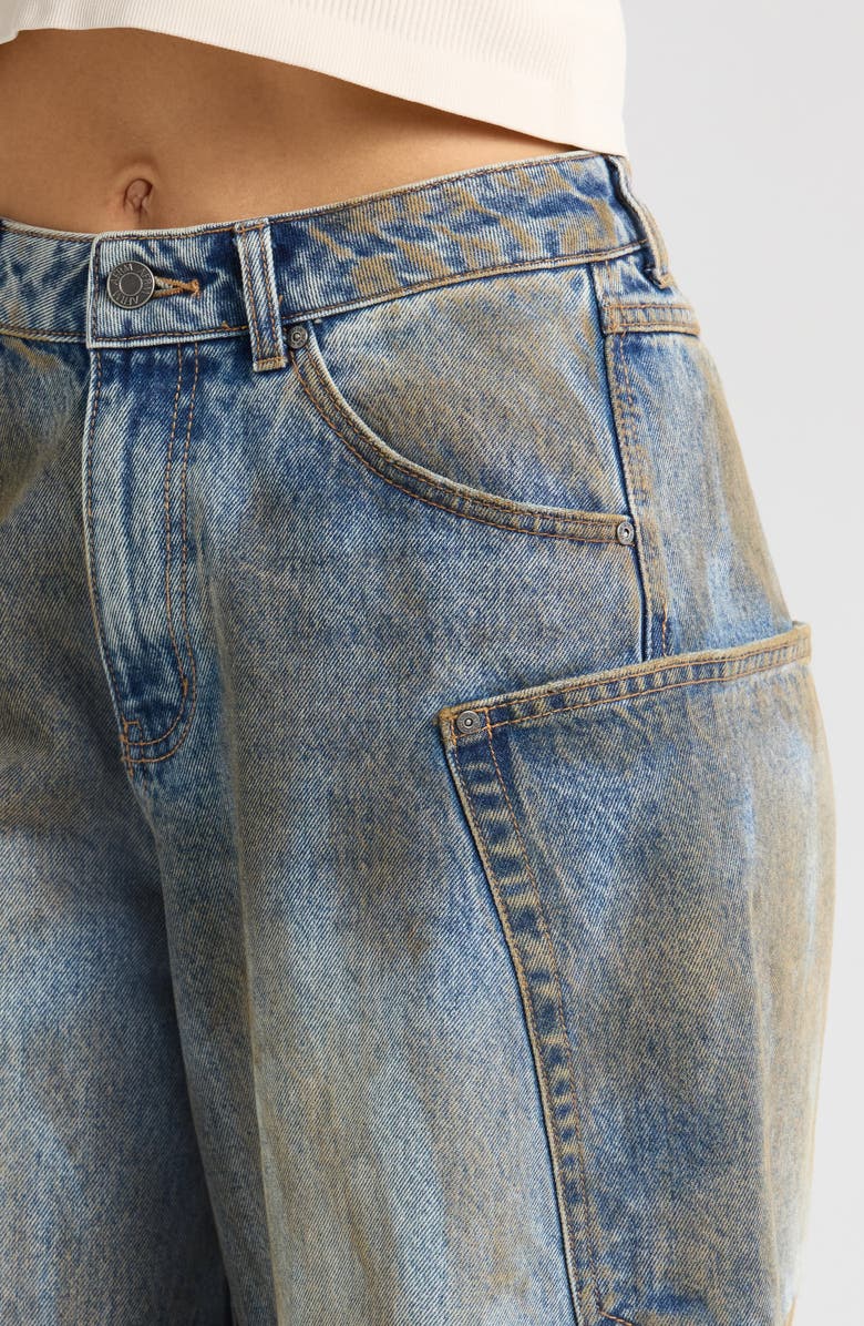 AFRM Bexley Ripped Barrel Leg Jeans, Alternate, color,