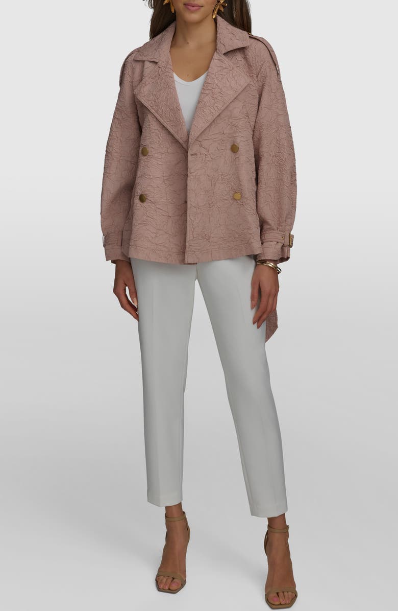 Donna Karan New York Textured Double Breasted Trench Jacket, Alternate, color, 