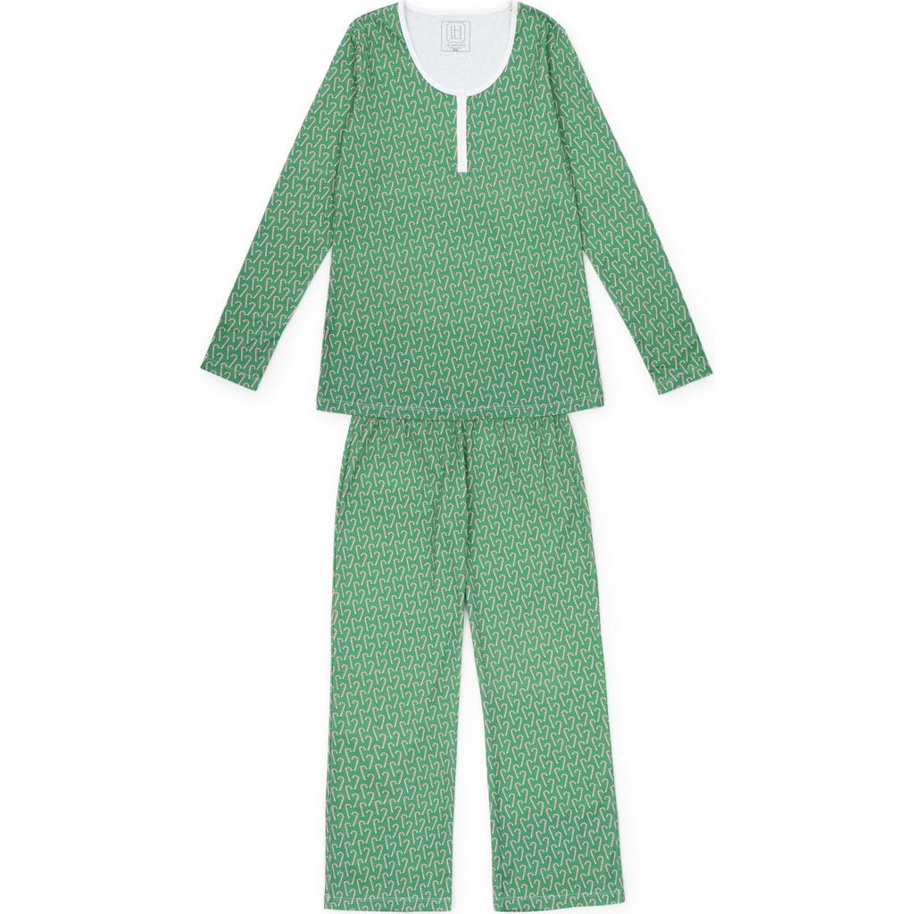 Lila And Hayes Pajama Longsleeve Top Pants Set In Green