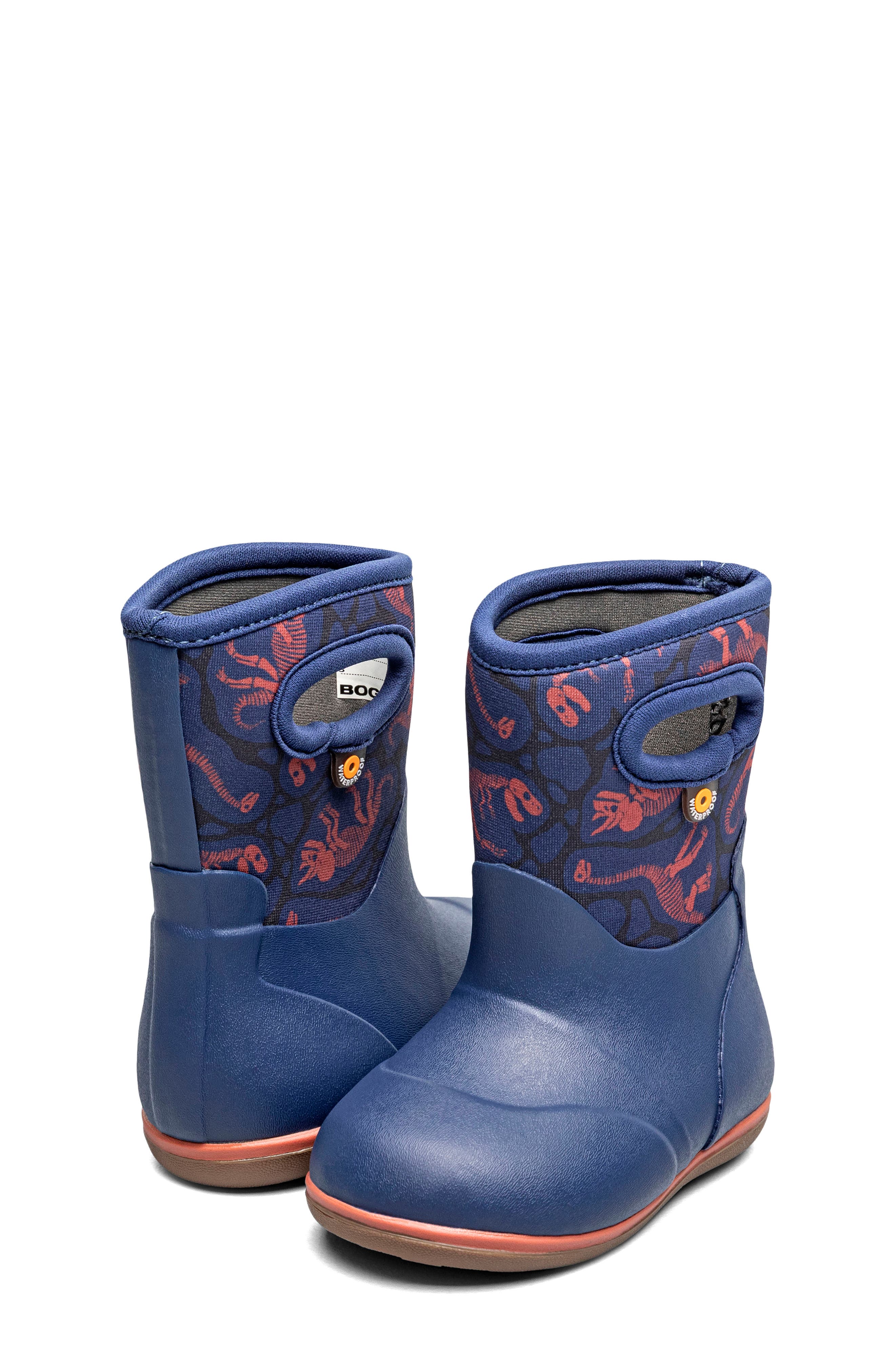 Kids' Baby Classic Archaeology Waterproof Rain Boot, Alternate, color, NAVY MULTI