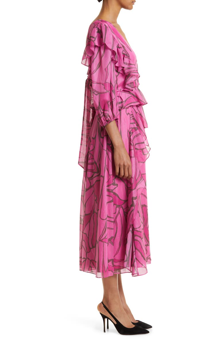 Ted Baker London Victoir Abstract Print Chiffon Ruffle Dress, Alternate, color,