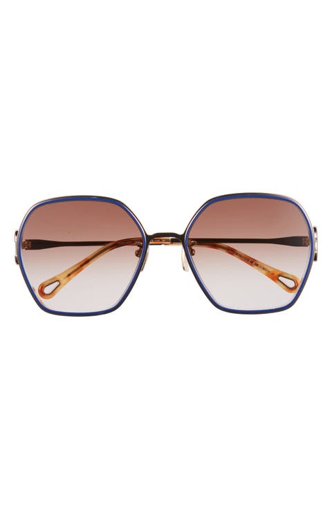 58mm Geometric Sunglasses