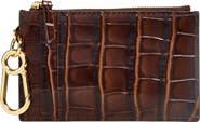 Veronica Beard Croc Embossed Zip Card Holder
