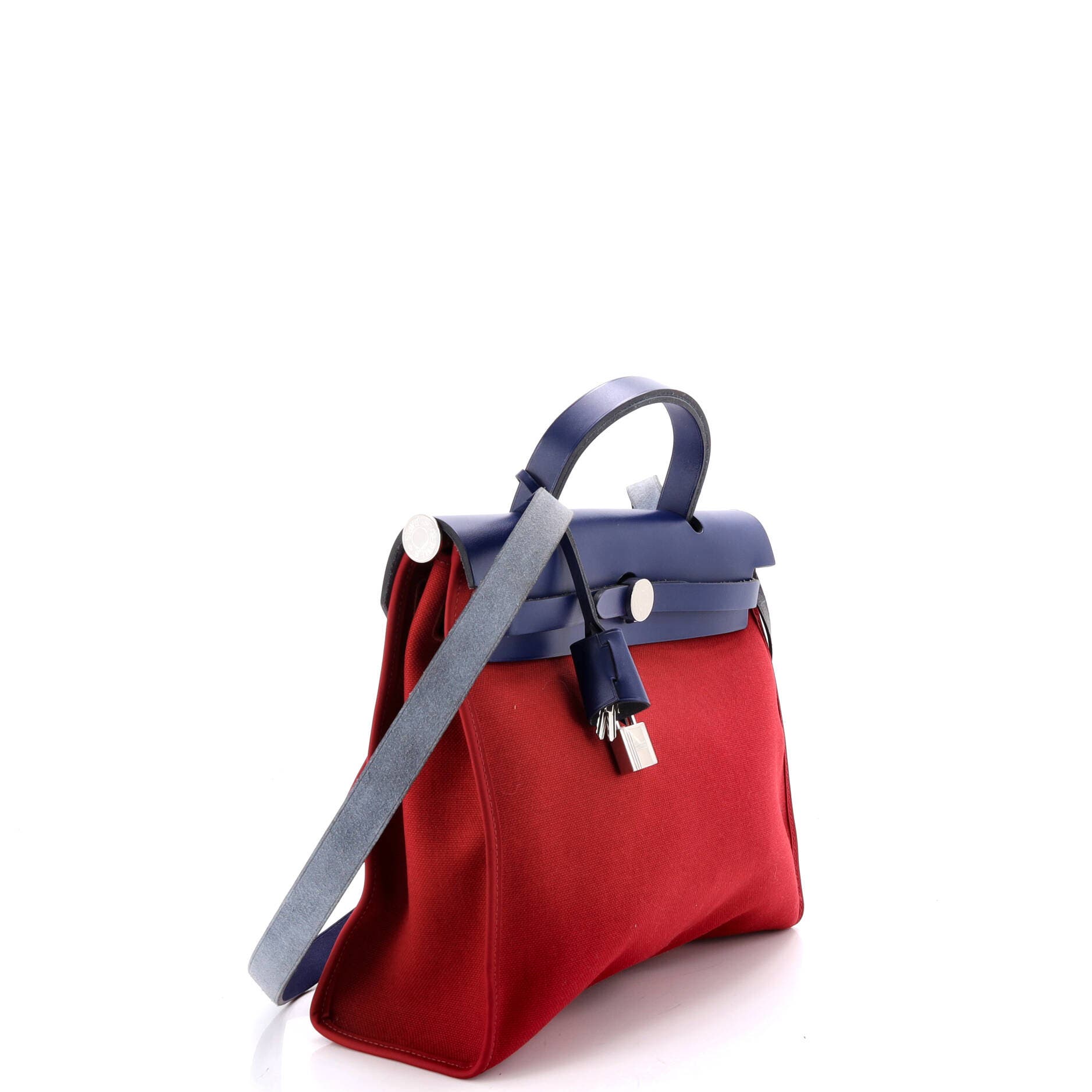 Pre-Owned Hermes Herbag Zip Leather and Toile 31, Alternate, color, Rouge Grenat