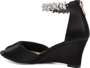 Journee Collection JOURNEE Connor Embellished Strap Wedge Sandal