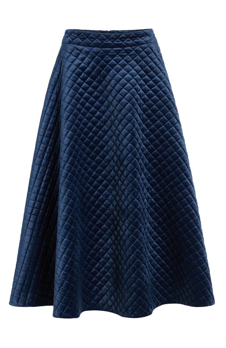 Halogen<sup>®</sup> x Atlantic-Pacific Quilted Velour Circle Midi Skirt, Alternate, color,