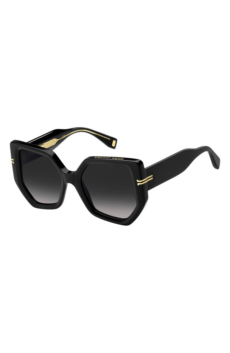 Marc Jacobs Geometric Sunglasses, Alternate, color, Black / Grey Shaded