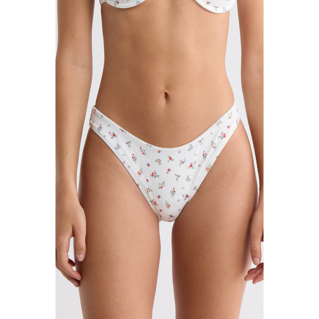 Pacsun Darcy High Leg Scoop Bikini Bottoms In White