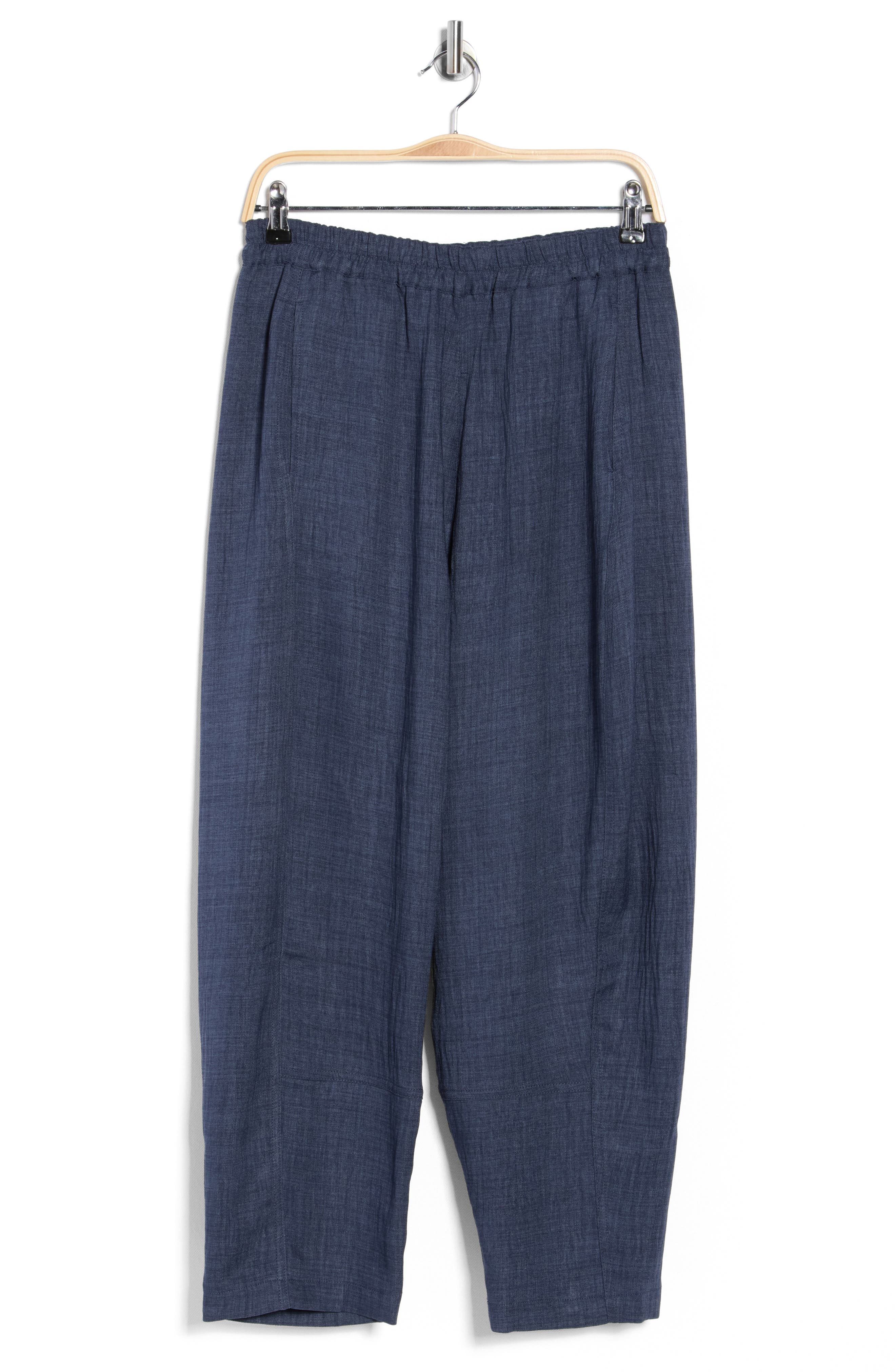 MAX STUDIO Textured Twill Barrel Leg Pants
