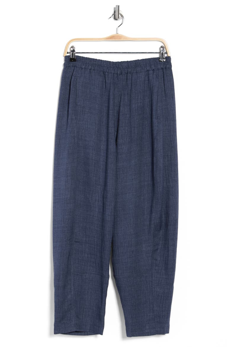 Textured Twill Barrel Leg Pants, Alternate, color, HEATHER INDIGO