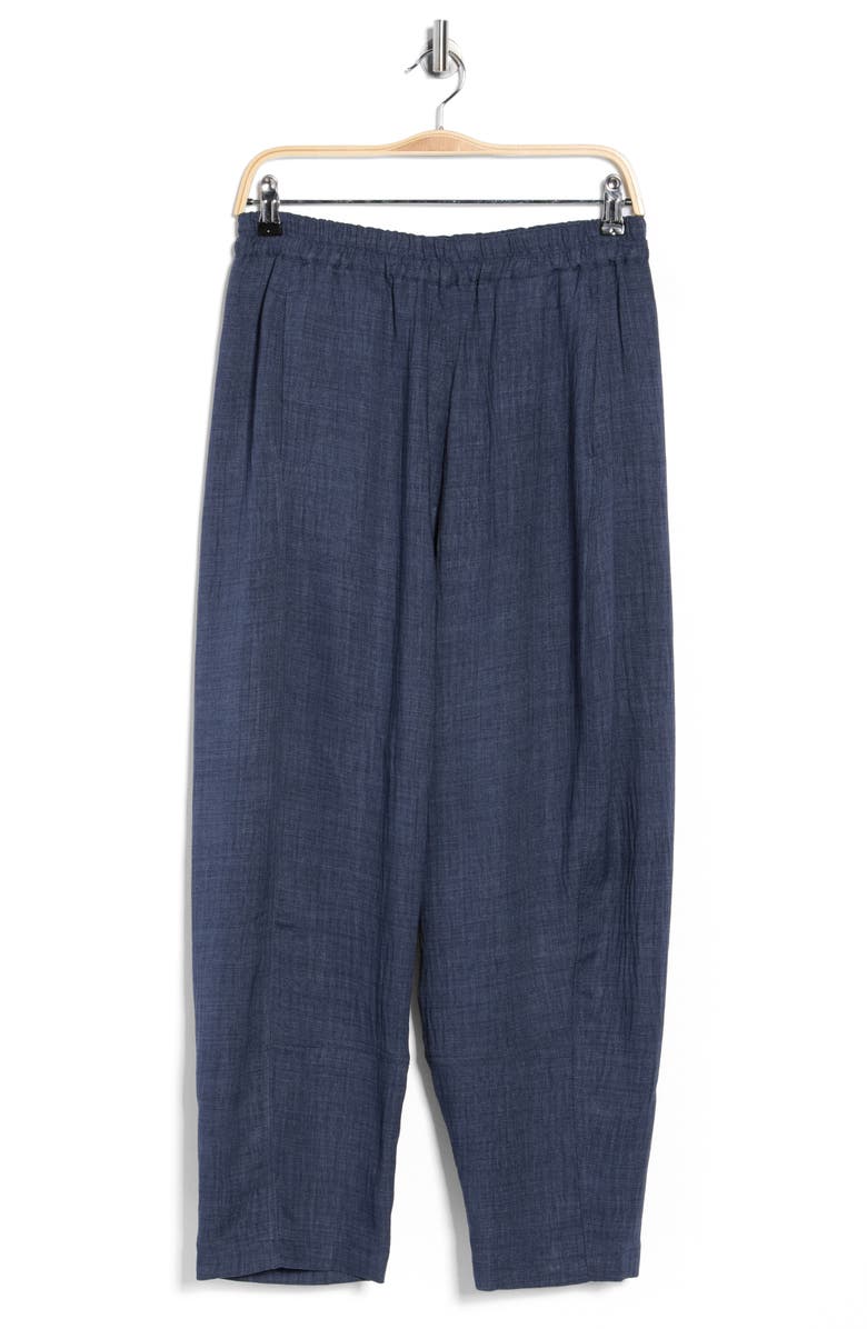 MAX STUDIO Textured Twill Barrel Leg Pants, Alternate, color, Heather Indigo