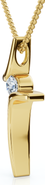 Bliss Diamond Diamond Cross Pendant Gold 18" Necklace 5/8" Tall Lab Grown