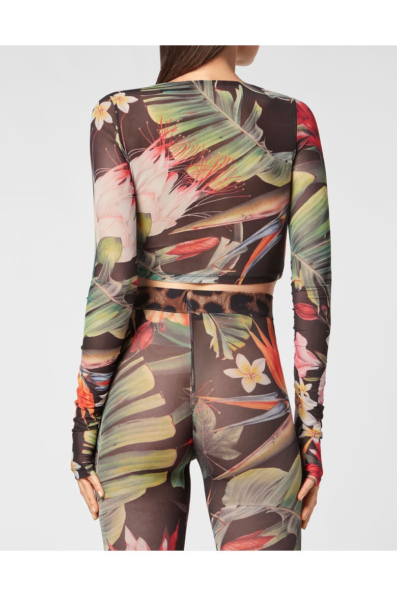 Ls Top Flowers Women, Alternate, color, black/multicolored