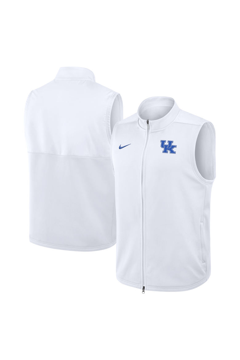 Men's Nike White Kentucky Wildcats Primetime Victory Therma-FIT Full-Zip Vest, Main, color, White
