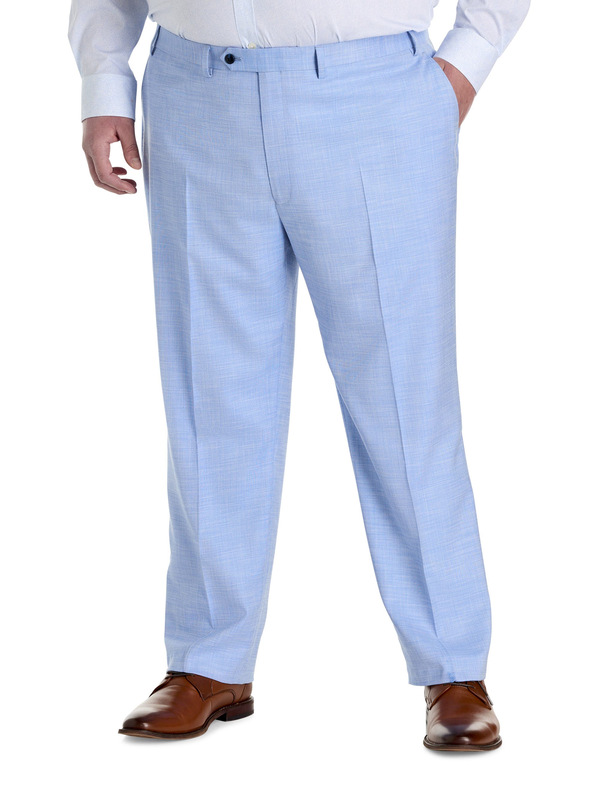 Big & Tall Textured Solid Suit Pants