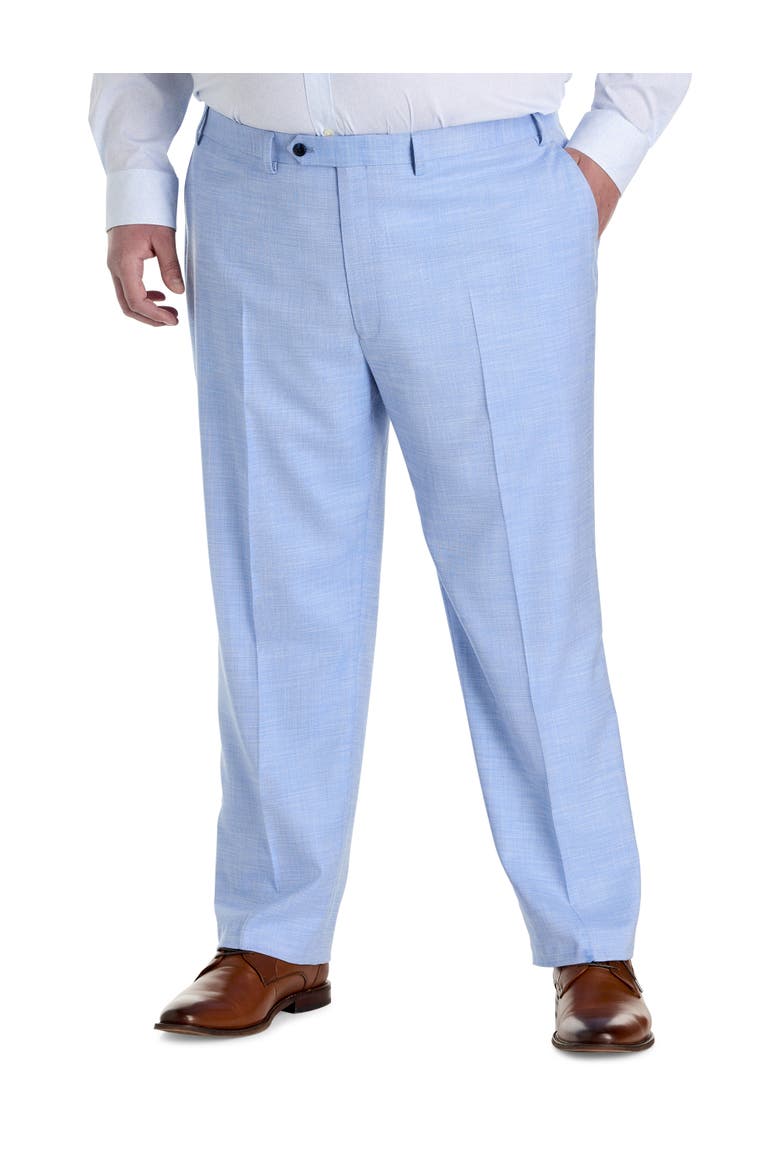 Big & Tall Textured Solid Suit Pants, Main, color, BLUE