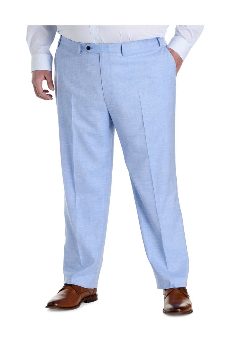 Michael Kors Big & Tall Textured Solid Suit Pants, Main, color, Blue