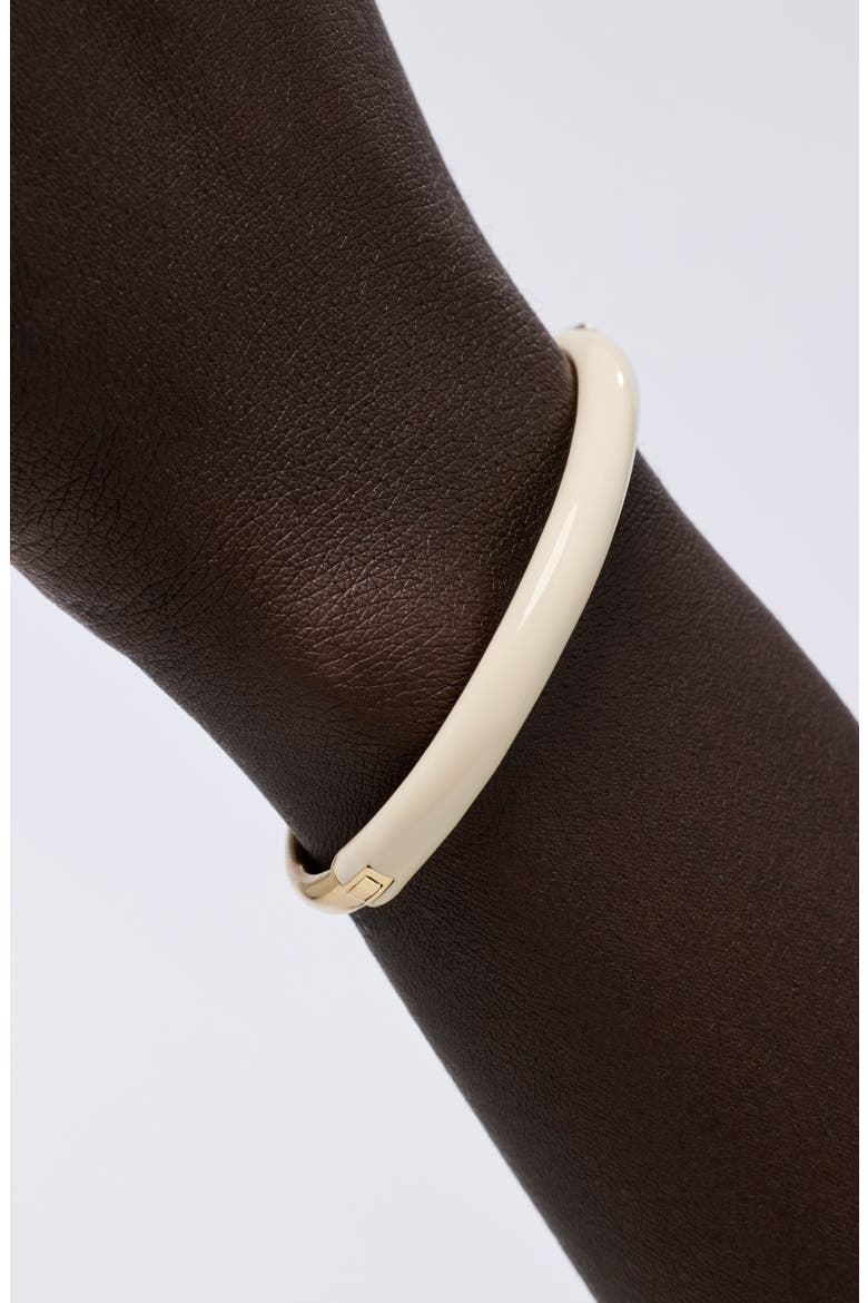 Brynley 14k Gold Plated Enamel Bangle, Alternate, color, GOLD / WHITE