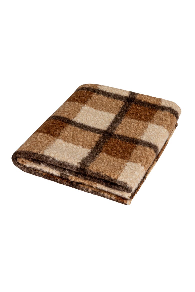 Fabric Faux Throw, Brown Plaid, Main, color, Brown