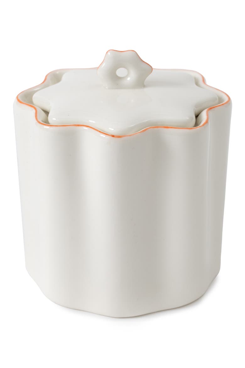 Le Marais Porcelain Cotton Jar, Main, color, ORANGE