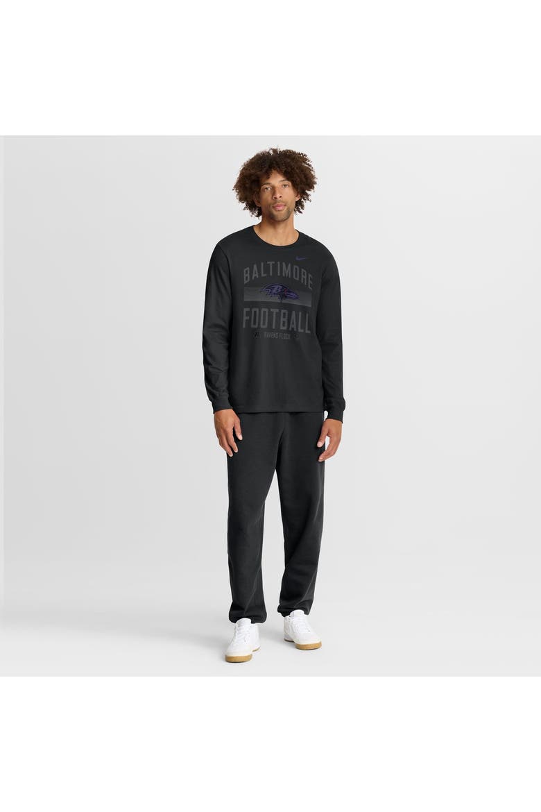 Men's Nike Black Baltimore Ravens Always Prepared Essential Cotton Long Sleeve T-Shirt, Alternate, color, Black