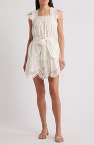 Cleobella Mireya Cotton & Linen Eyelet Minidress