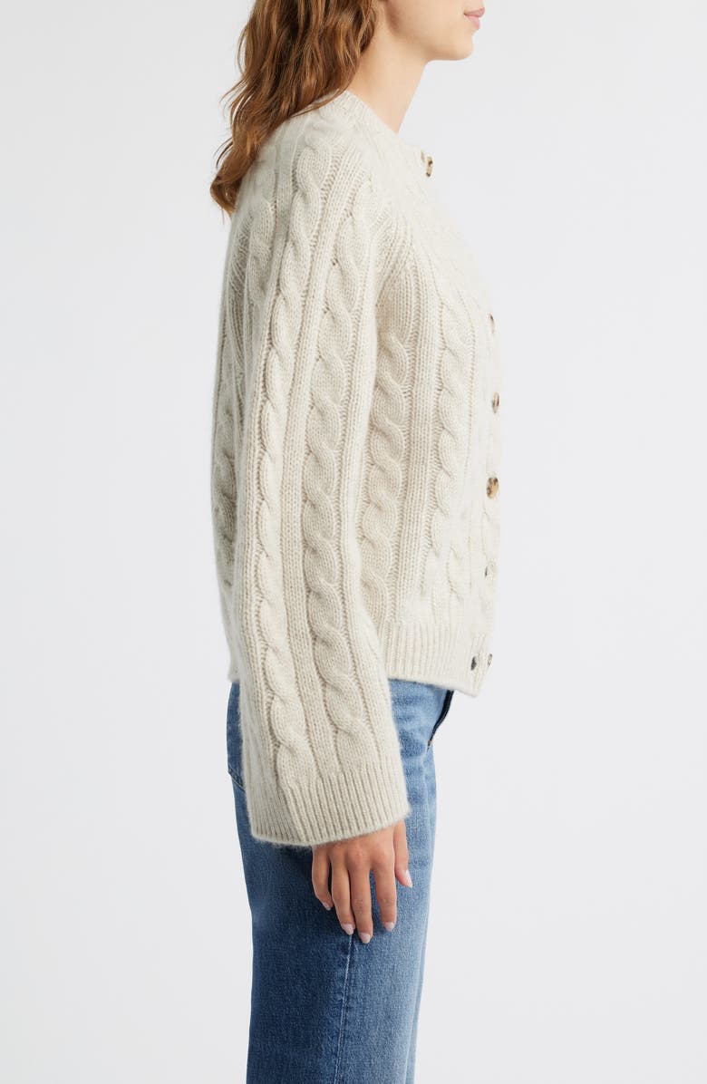DÔEN Virginie Cable Cashmere Cardigan, Alternate, color, Cottage