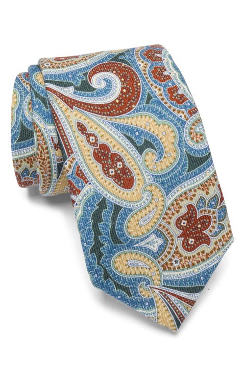 Printed Paisley Wool Tie