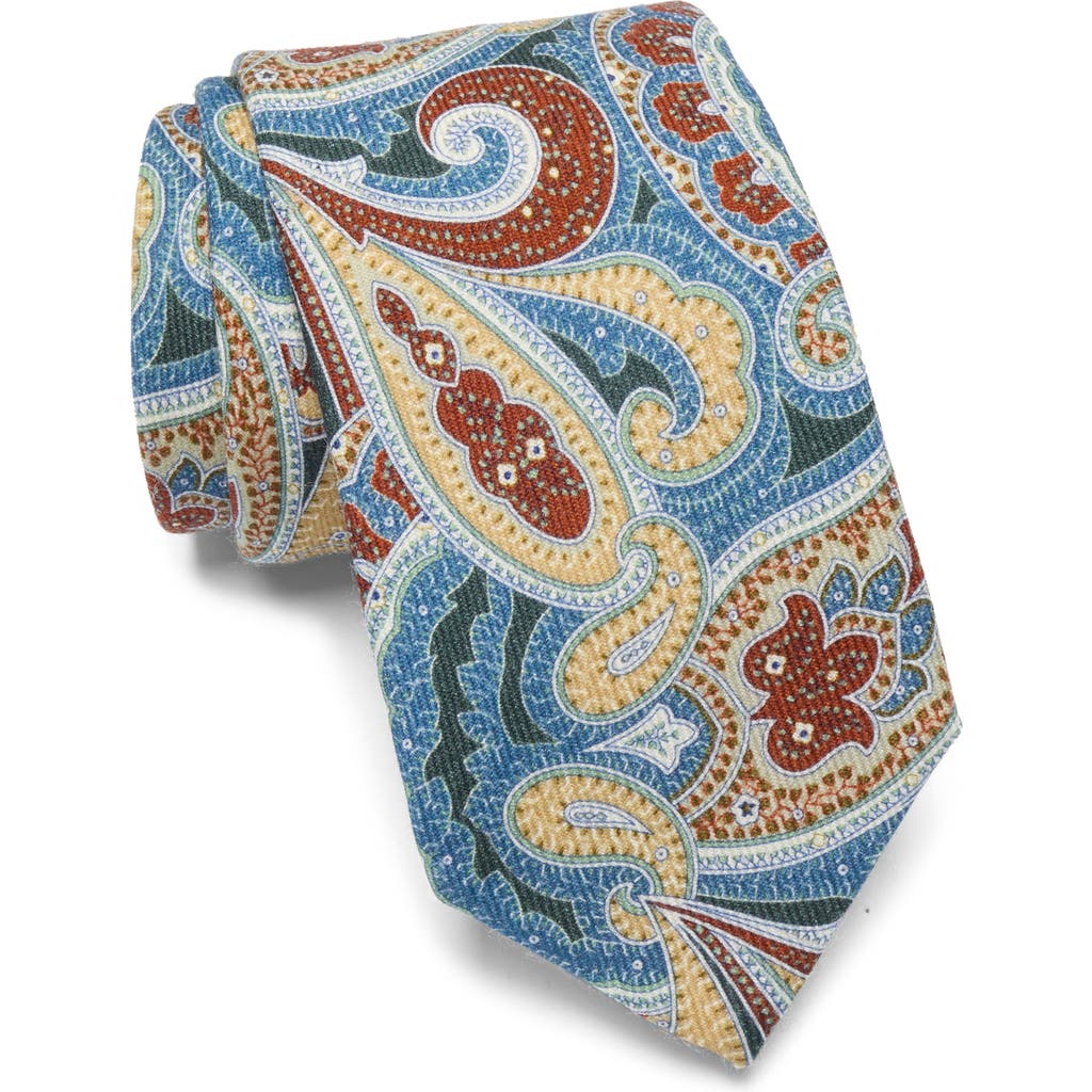 Bonobos Printed Paisley Wool Tie In Blue