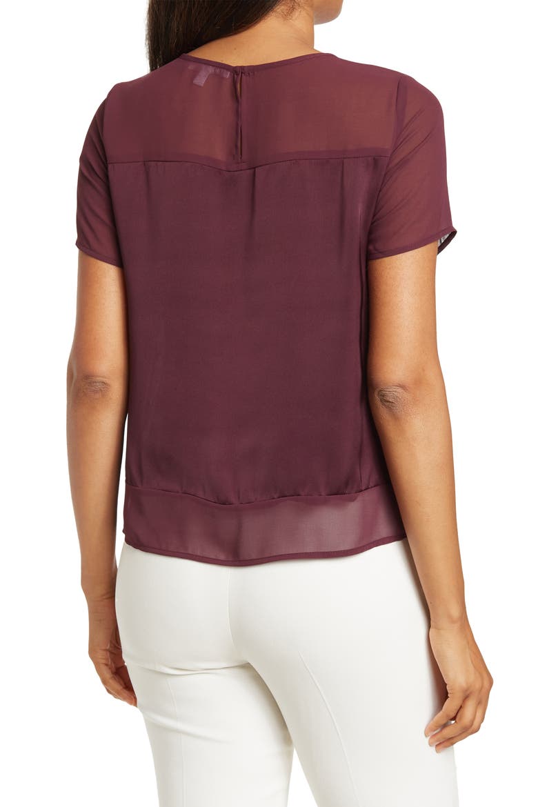 Satin Chiffon Tee, Alternate, color, RICH BERRY