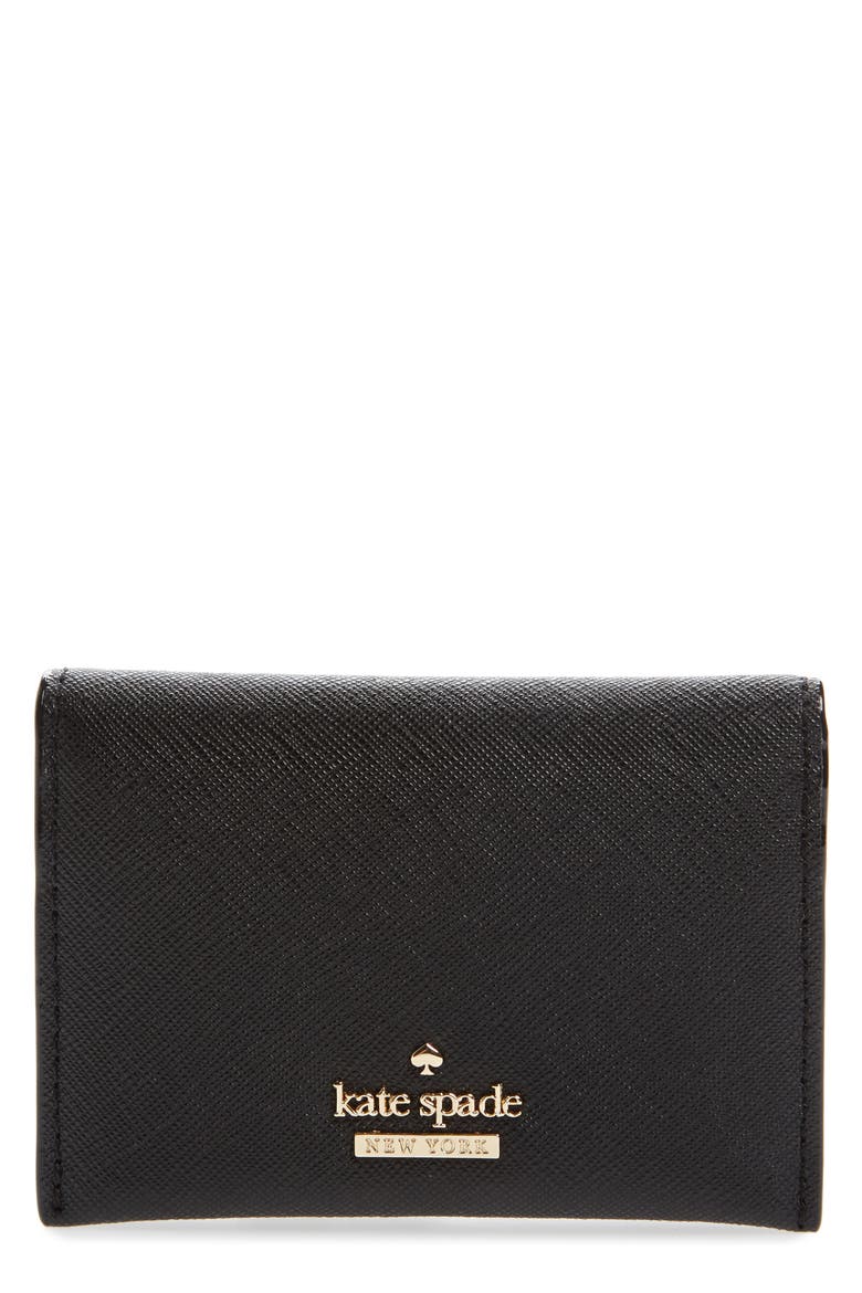 cameron street - farren leather card case, Main, color, BLACK