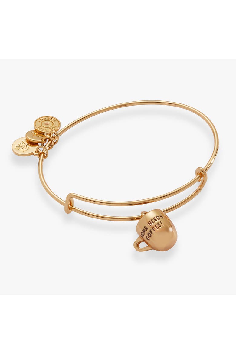 'Mama Needs Coffee' Mug Charm Bangle, Alternate, color, Gold