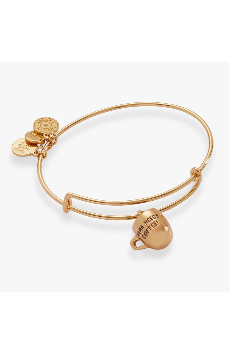 Alex and Ani 'Mama Needs Coffee' Mug Charm Bangle, Alternate, color, Gold