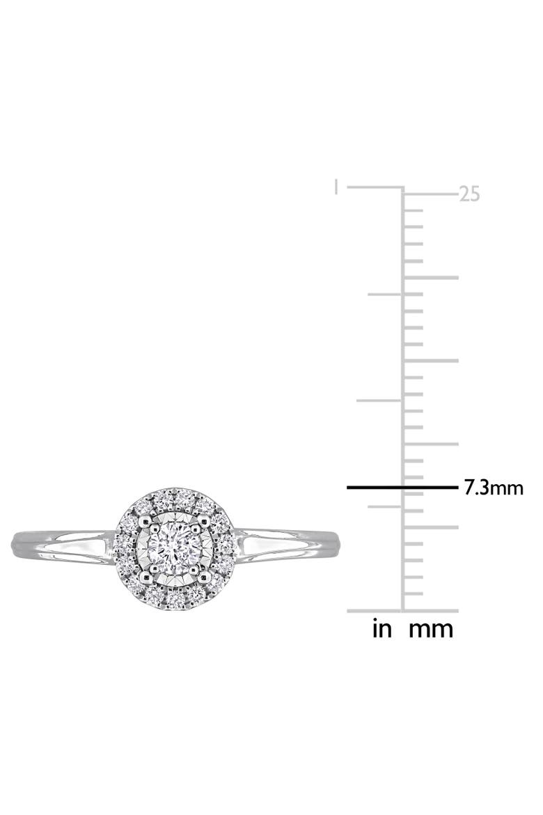 Lab-Grown Diamond Halo Ring in White Gold, Alternate, color, White Gold