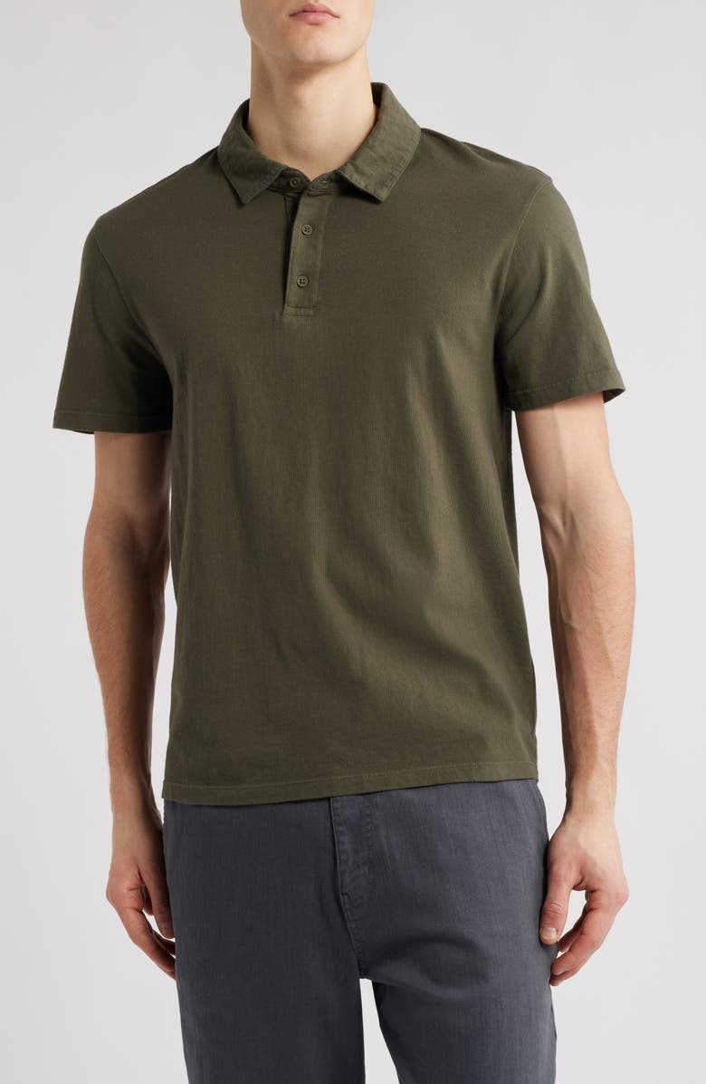 Vince Regular Fit Garment Dyed Cotton Polo, Main, color, Washed Olive Leaf