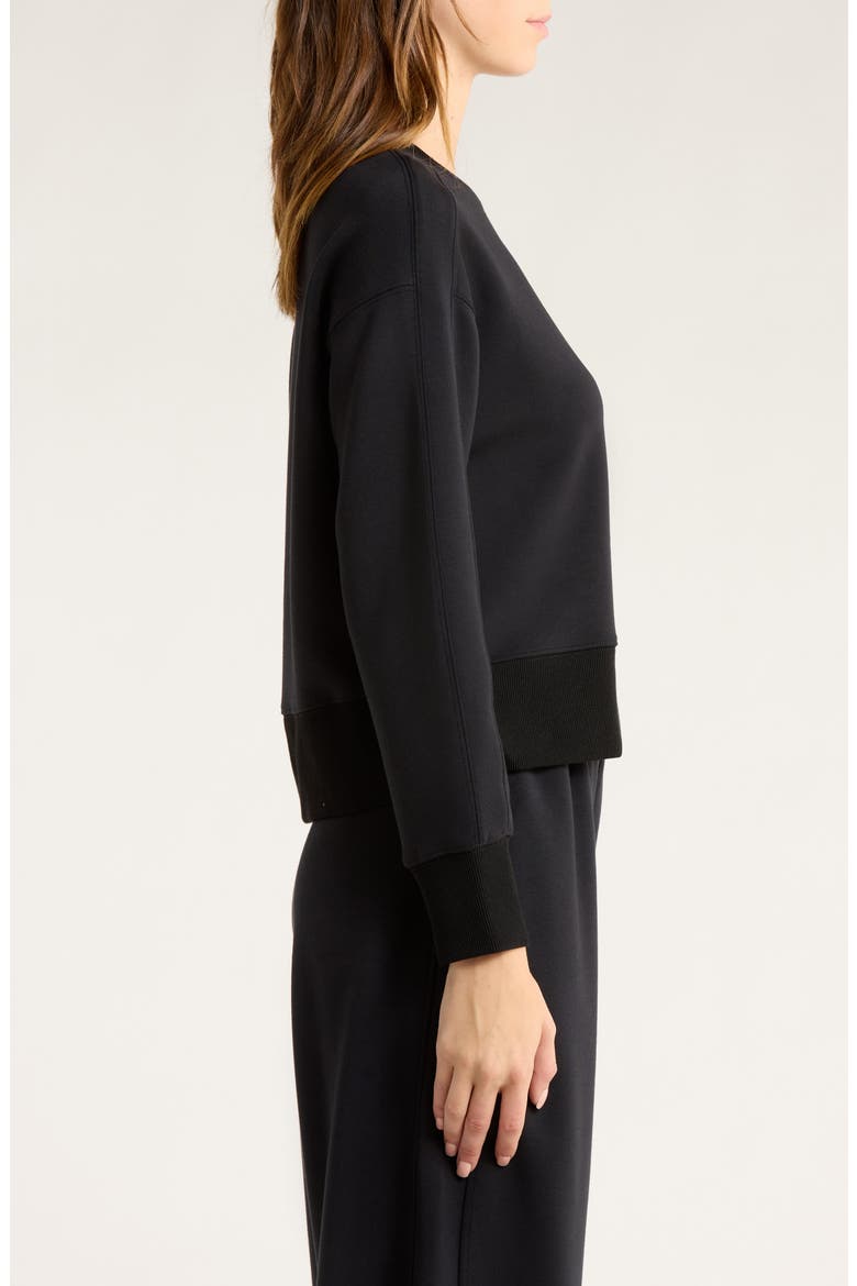 AirEssentials® Luxe Crop Crewneck Sweatshirt, Alternate, color, VERY BLACK