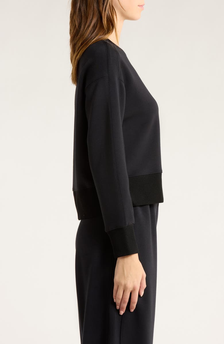 SPANX<sup>®</sup> AirEssentials<sup>®</sup> Luxe Crop Crewneck Sweatshirt, Alternate, color, Very Black