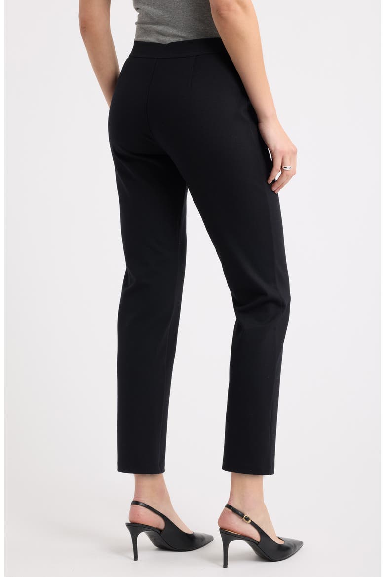High Waist Ankle Skinny Ponte Pants, Alternate, color, BLACK