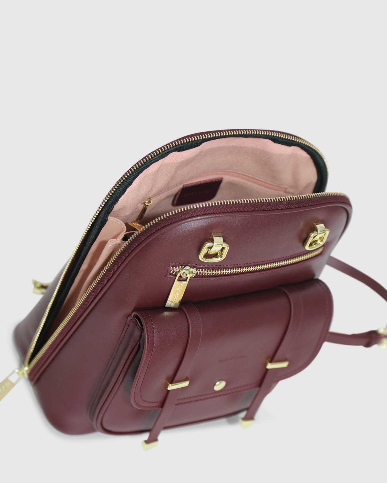 Belle & Bloom 5th Ave Leather Backpack, Alternate, color, Burgundy