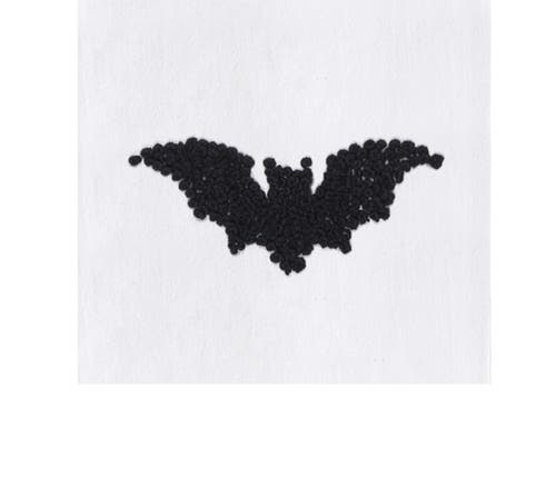 C & F Home C&f Home Flying Bat Halloween French Knot Embroidered 100% Cotton Flour Sack Kitchen Dishtowel In White